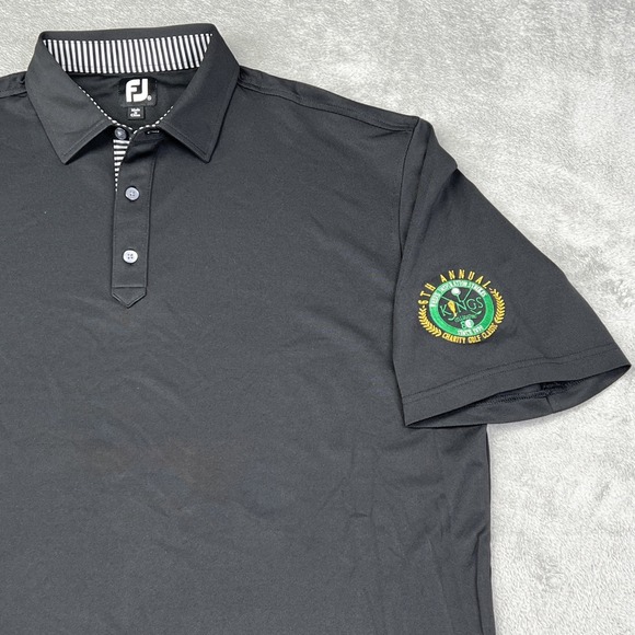 Footjoy Golf Polo‎ Shirt Mens Size XL Black Short Sleeves Performance Rugby - Picture 2 of 11
